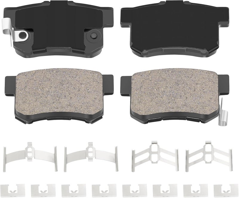 SUPLABEL HZ537 Premium Replacement Rear Brake Pad Set Compatible with Acura and Honda Accord Civic CRZ Prelude S200 - Image 1